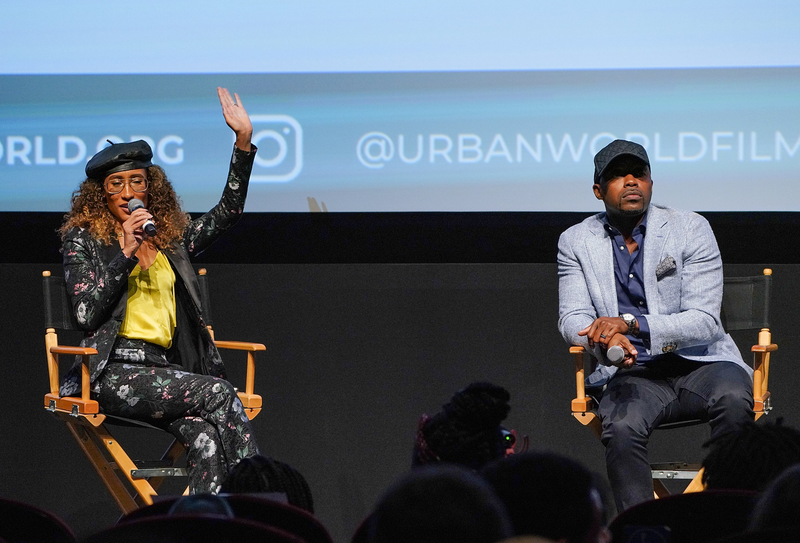 Moderator Elaine Welteroth and producer Will Packer speak at the Q&A follwing the premiere of Night School during the 2018 Urbanworld Film Festival on September 19, 2018 in New York City.